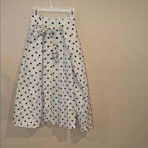 Talbots Black and White Polka Dot A-Line Skirt